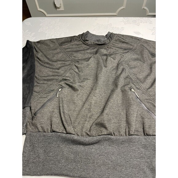 NWT Tahari Sport Charcoal Gray Sweatshirt with Thumb Holes ~ MSRP $82 - Picture 3 of 16